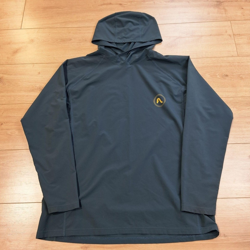 Flylow Bandit Hoodie Shirt Mens Large Blue Long Sleeve Lightweight Performance